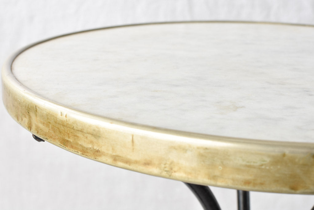 1940s bistro table - cast iron and marble 27½" x 19¾"