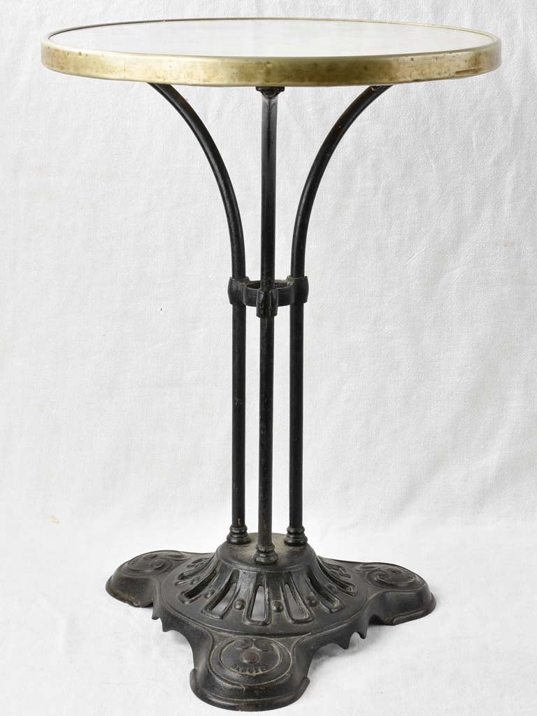 1940s bistro table - cast iron and marble 27½" x 19¾"