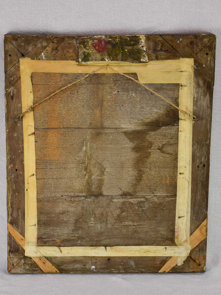 18th-century rectangular mirror with gilded frame and original glass 17¾" x 21¼"