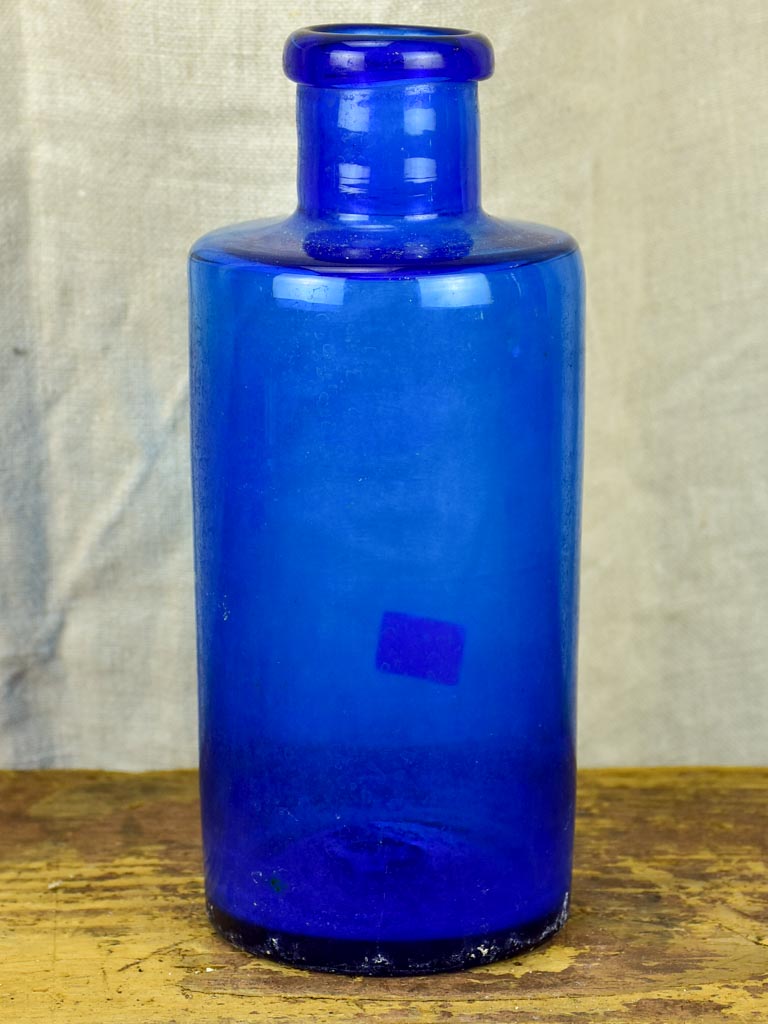 Antique blue French apothecary glass jar