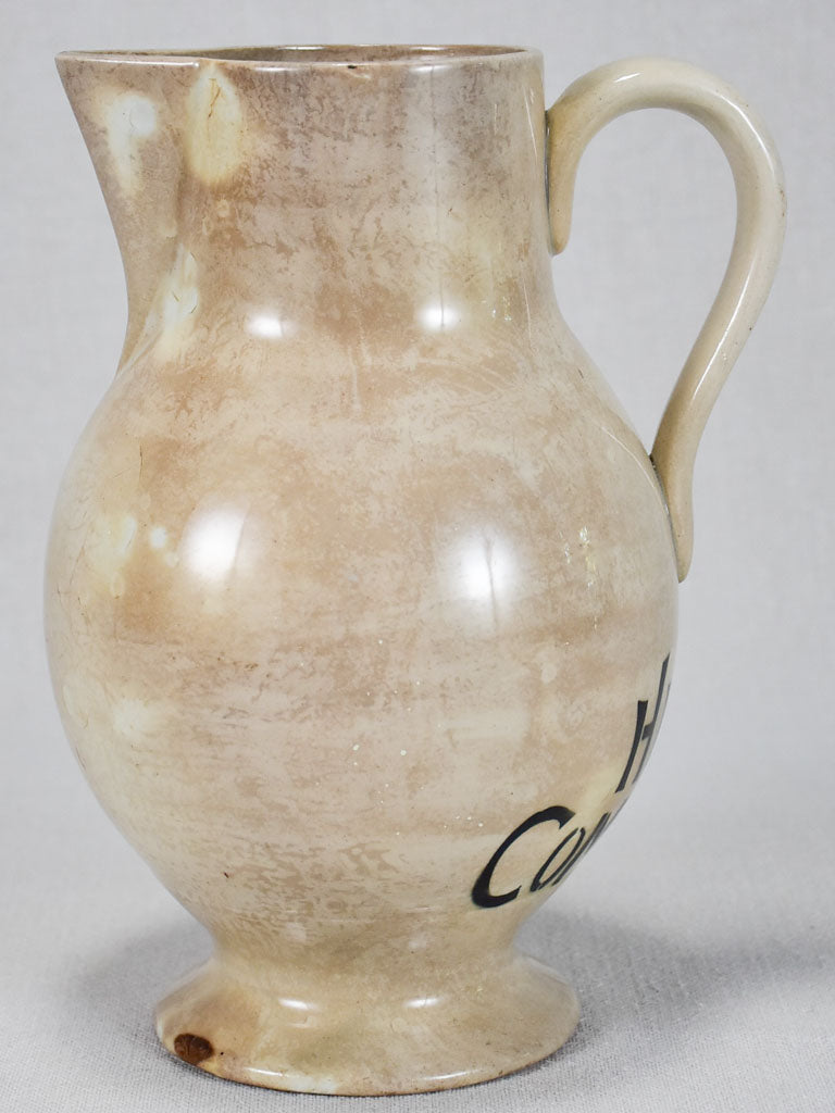 19th Century French earthenware olive oil pitcher