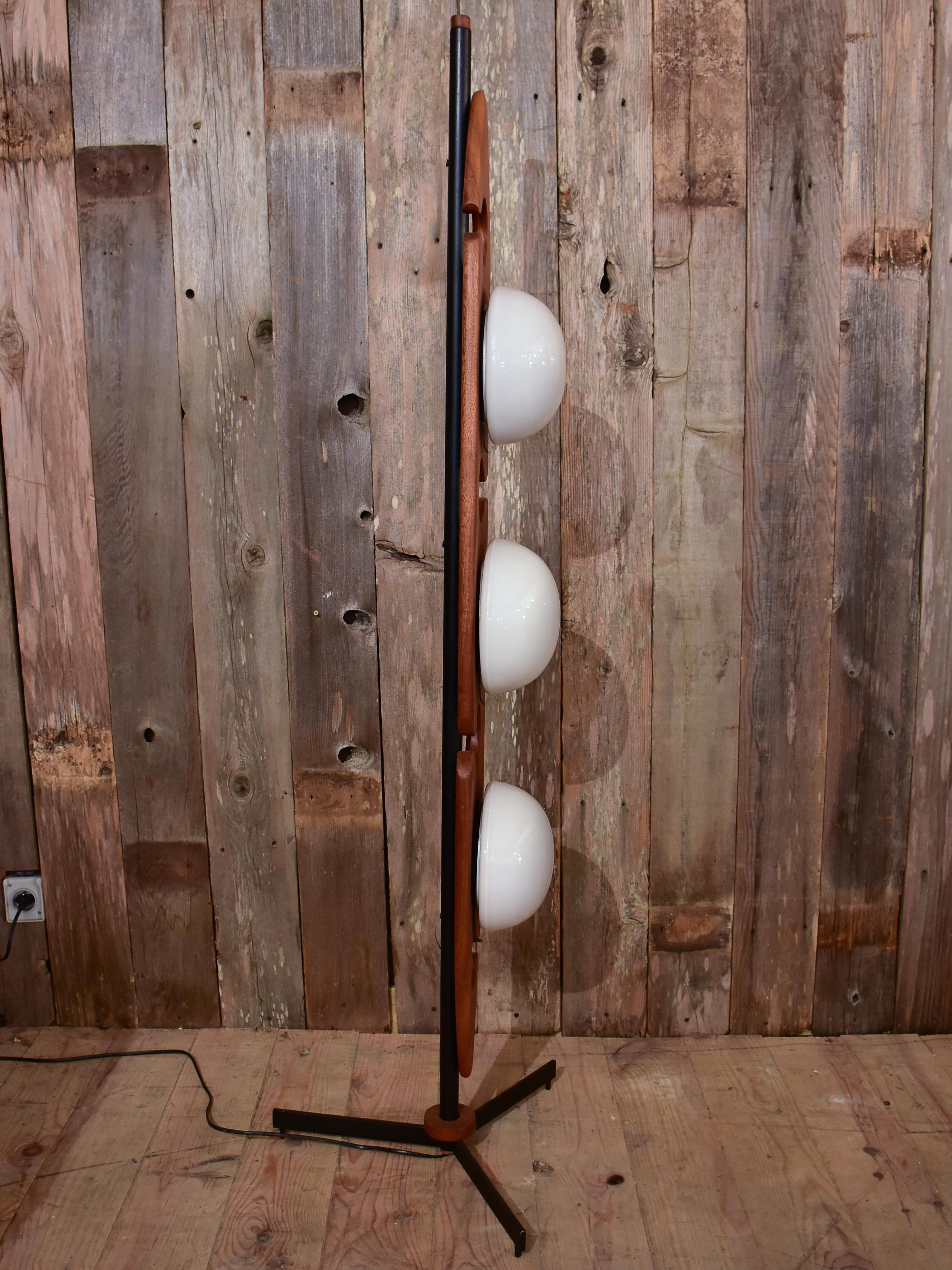 Vintage French floor lamp in teak