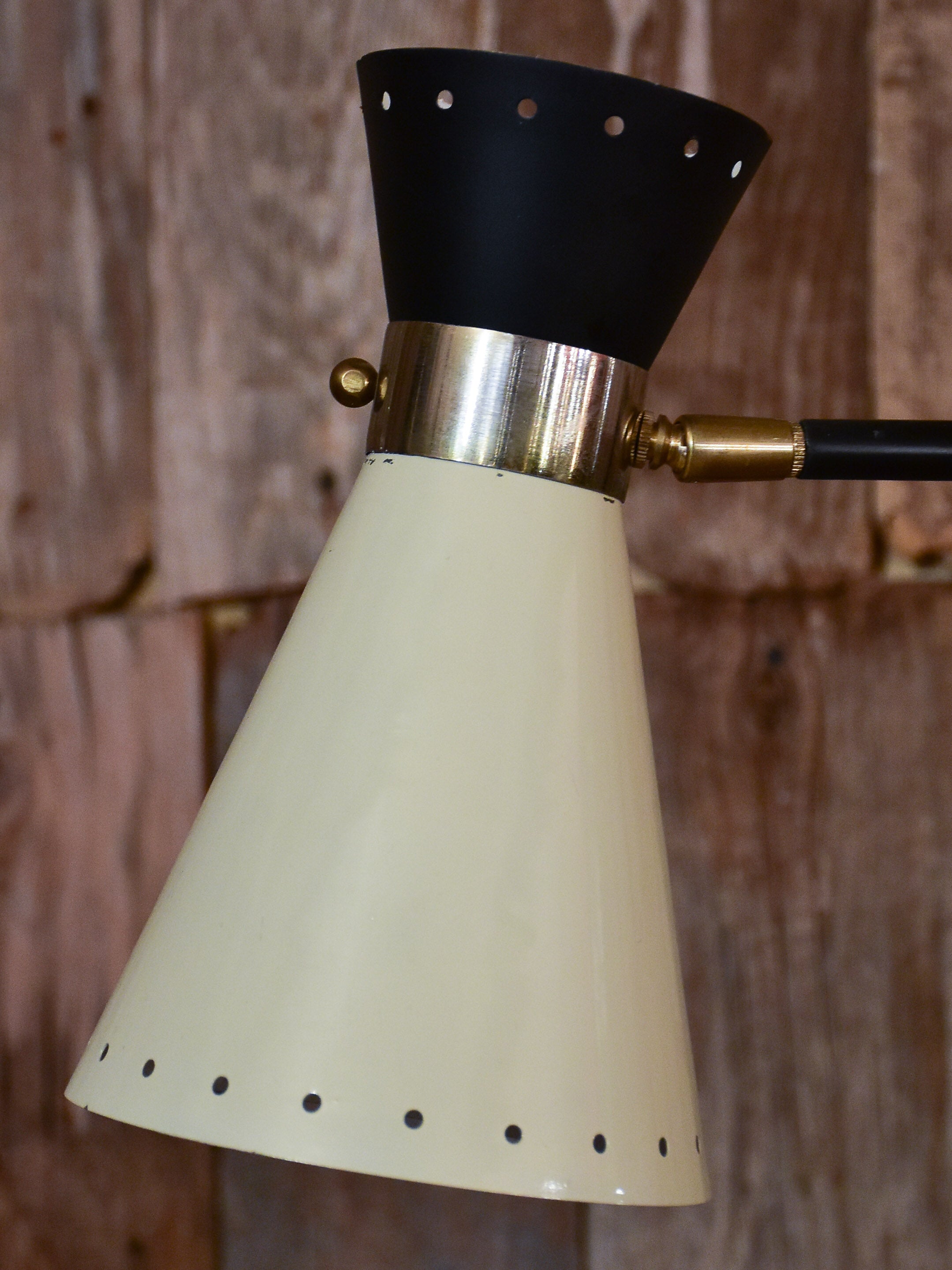 Vintage floor lamp with black and white lamp