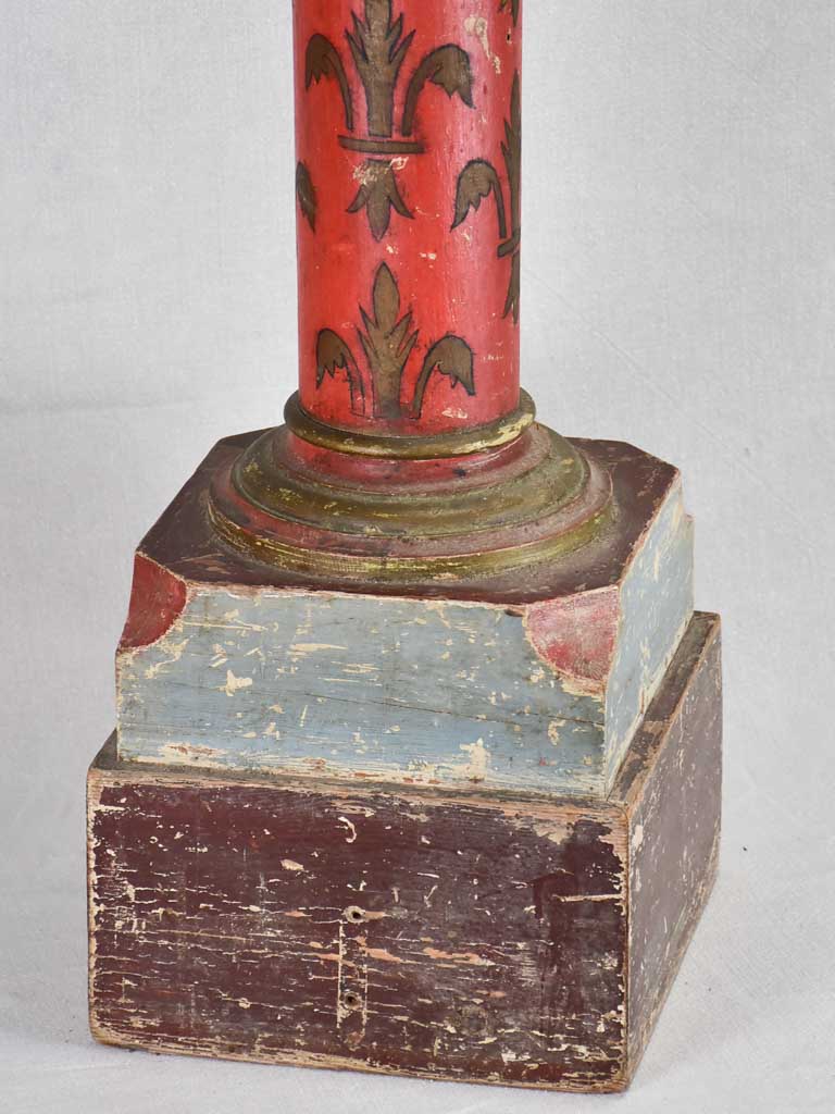 Striking Hand-Painted Column Sculpture Stand