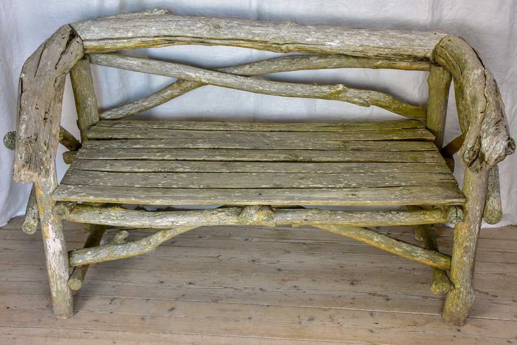 Primitive driftwood bench seat