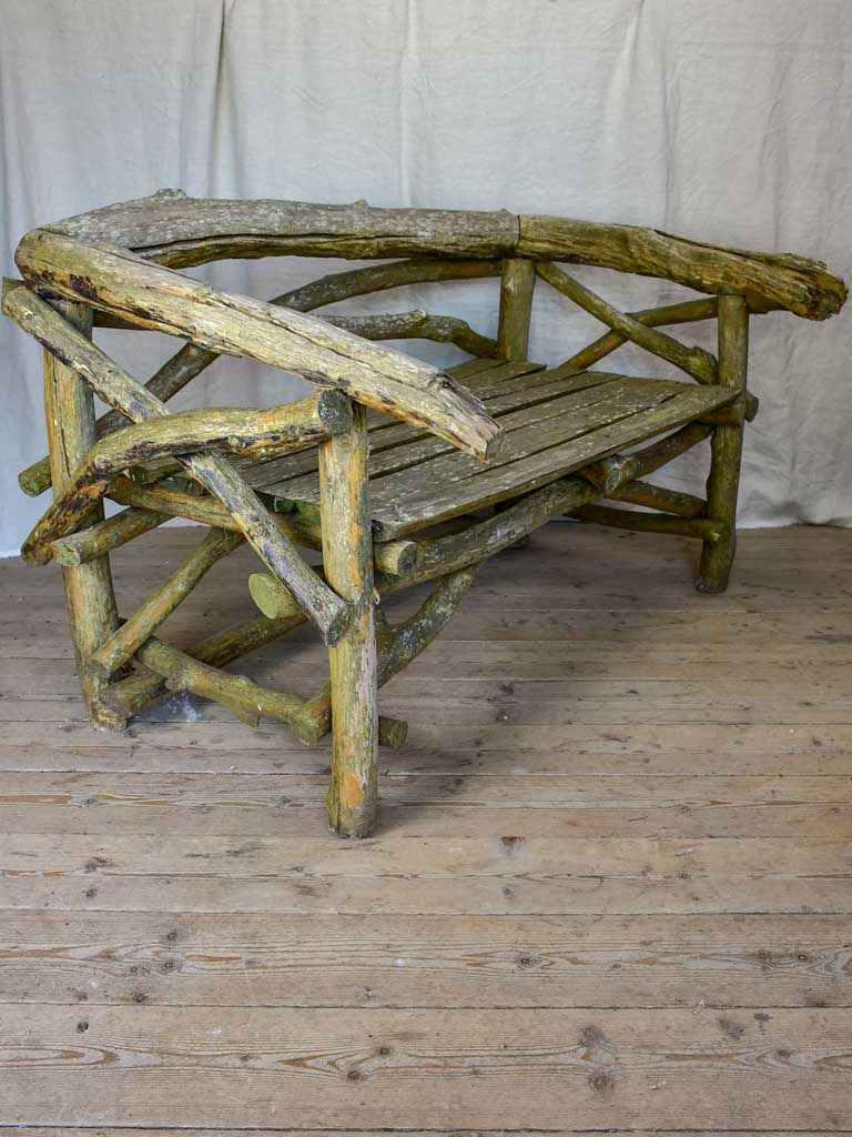 Primitive driftwood bench seat