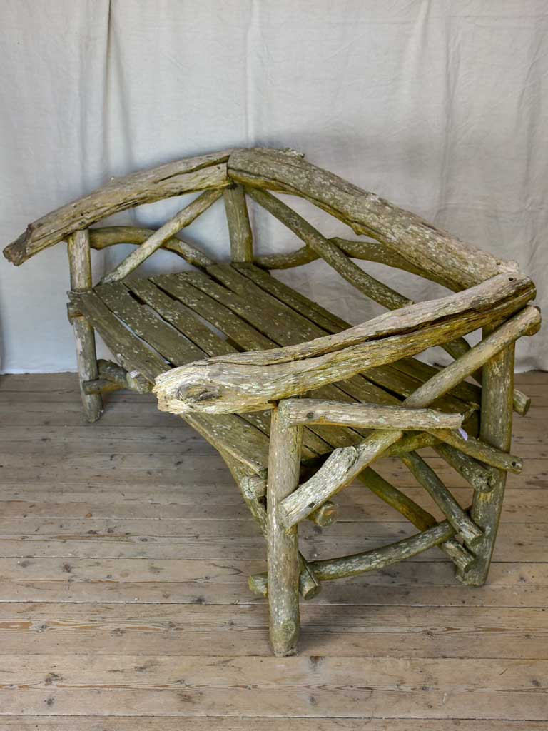 Primitive driftwood bench seat