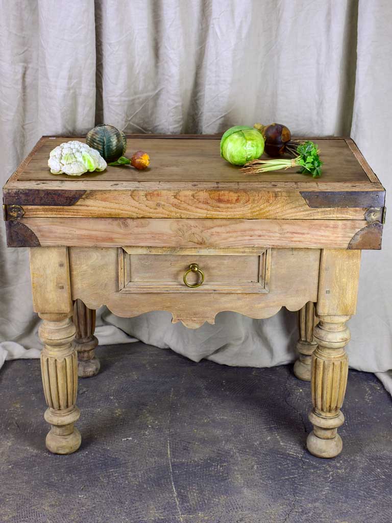 Antique French butcher's block