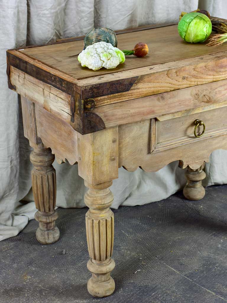 Antique French butcher's block