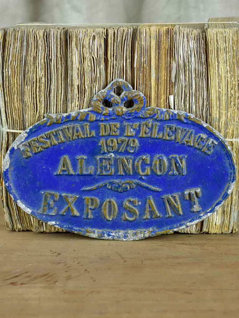 Vintage French agricultural prize plaque - Livestock festival