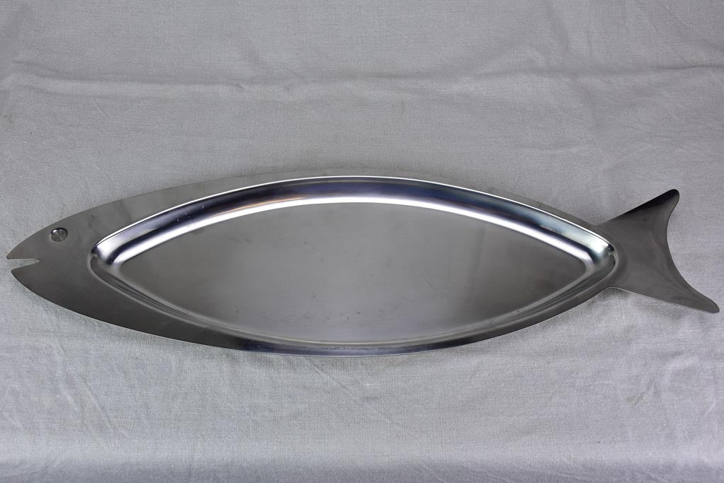 Vintage Italian fish platter - stainless steel 26"