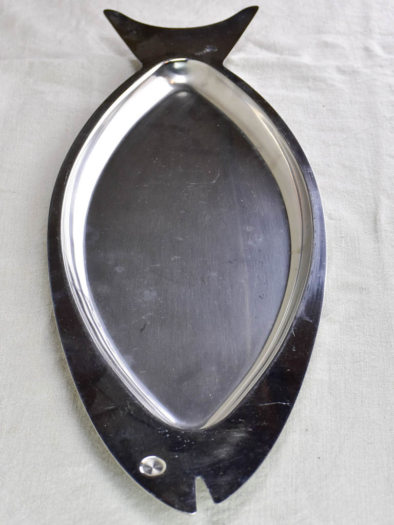 Vintage Italian fish platter - stainless steel 26"