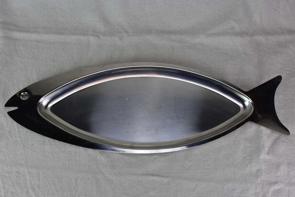 Vintage Italian fish platter - stainless steel 26"