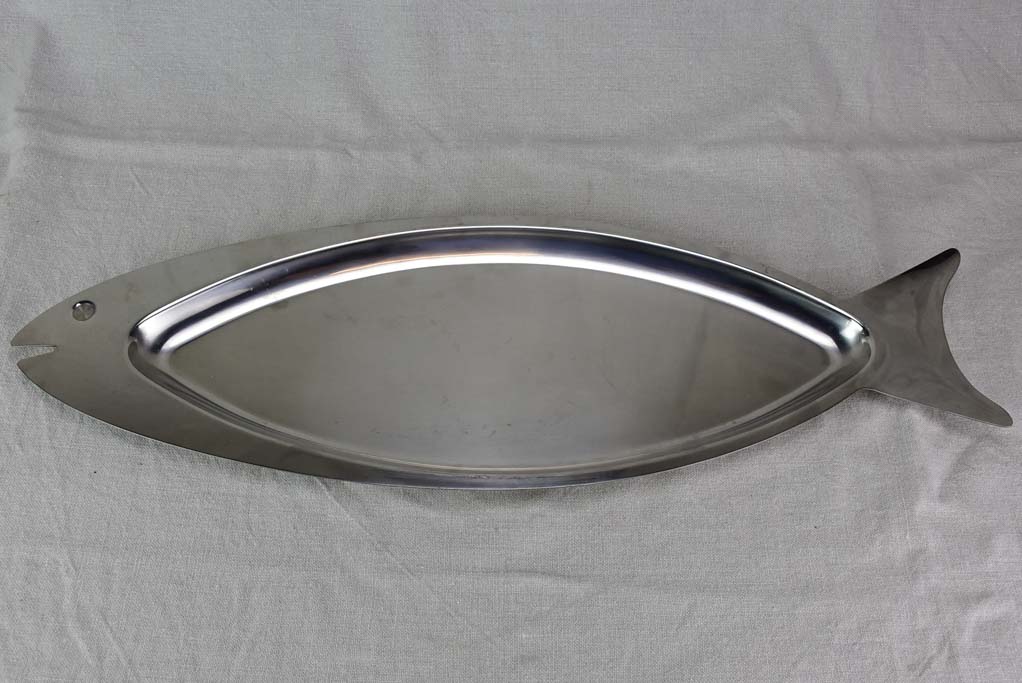 Vintage Italian fish platter - stainless steel 26"