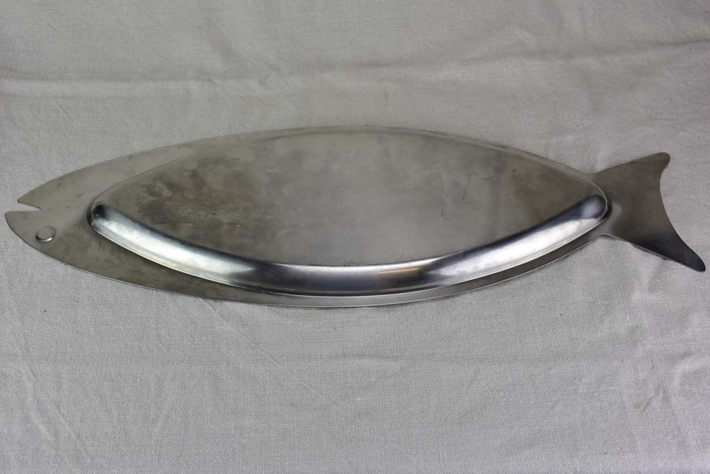 Vintage Italian fish platter - stainless steel 26"