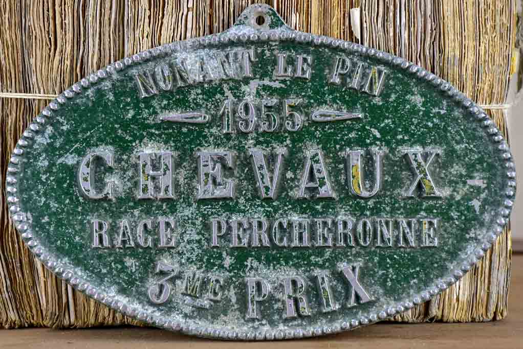 1955 French agricultural plaque - horse prize