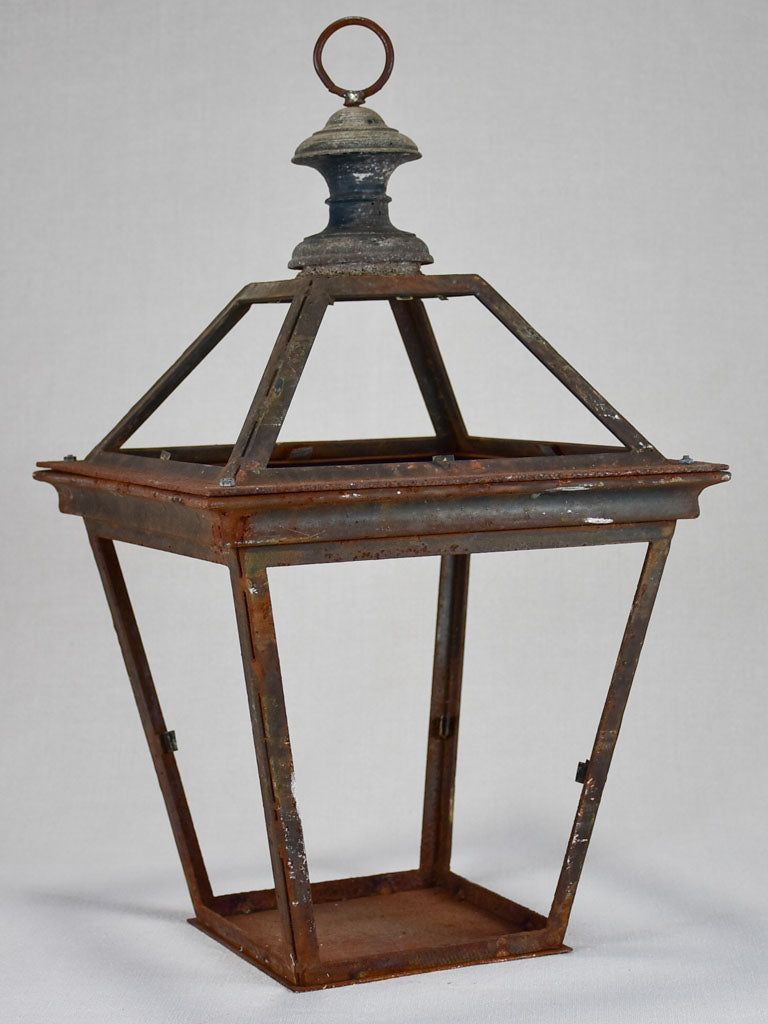 Rustic square antique lantern 21¾"