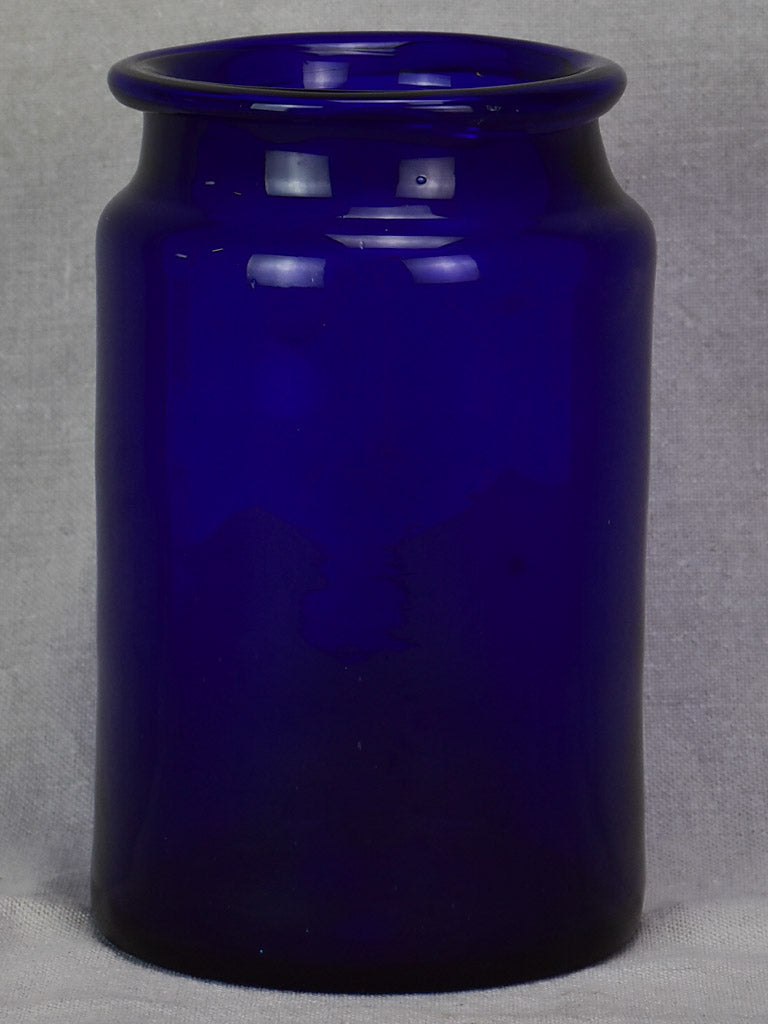 Antique French cobalt blue glass apothecary jar