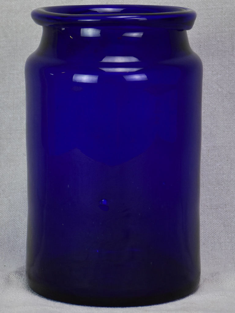 Antique French cobalt blue glass apothecary jar