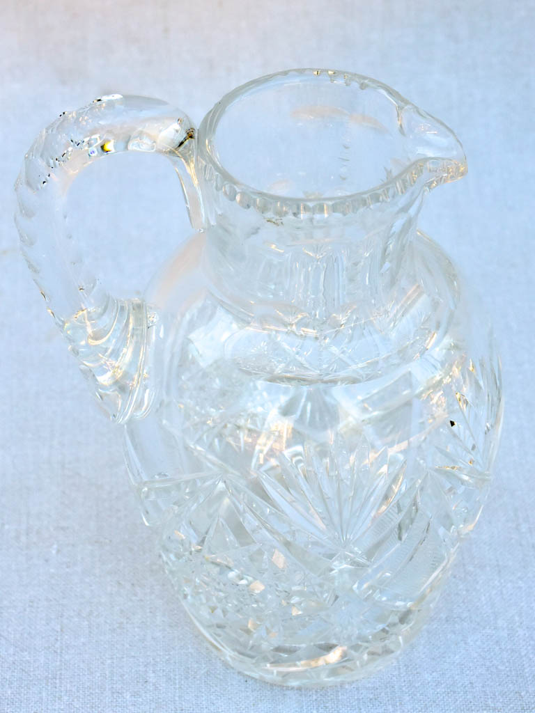 Mid century Baccarat crystal pitcher 9¾"