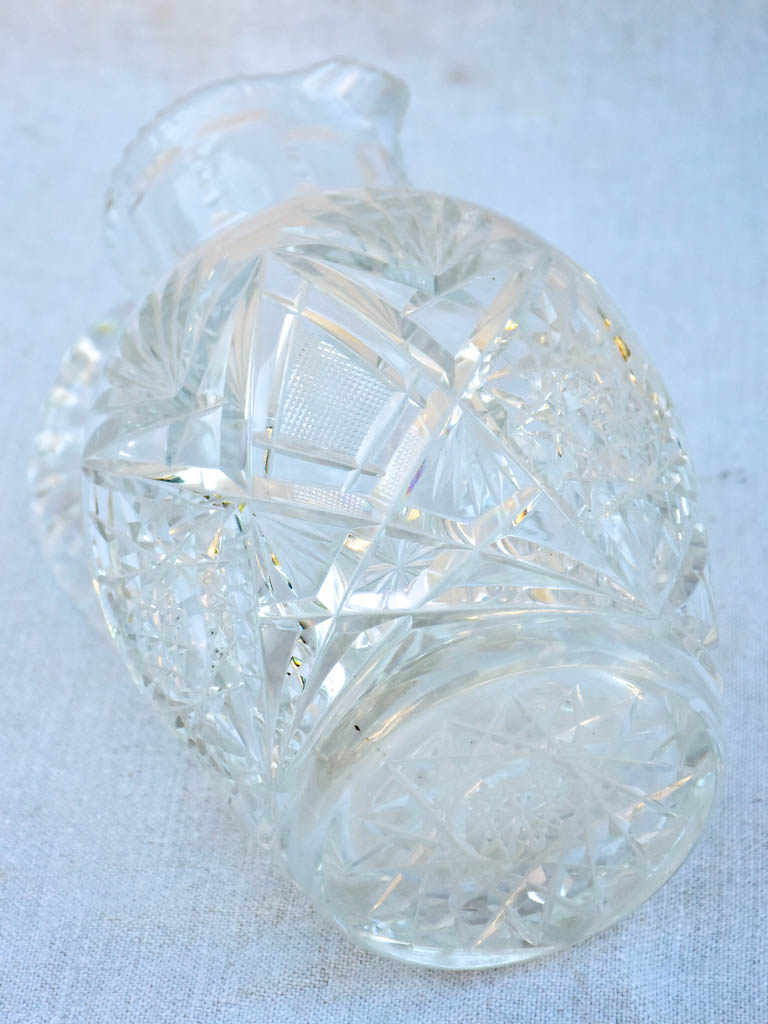 Mid century Baccarat crystal pitcher 9¾"