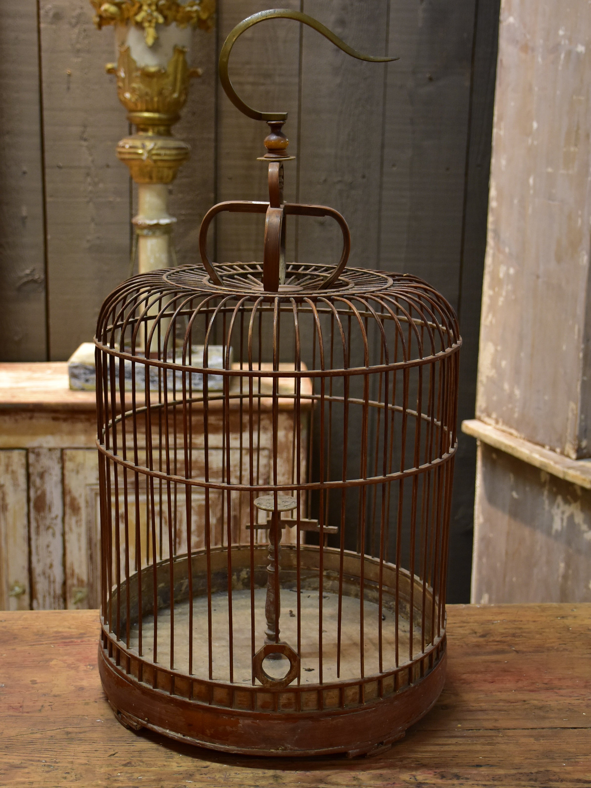 Vintage French birdcage with centre perch