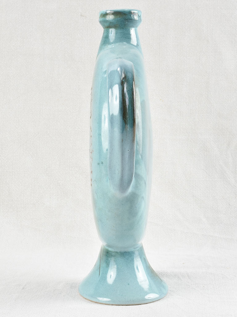 Modern blue vase with eye flowers 15"