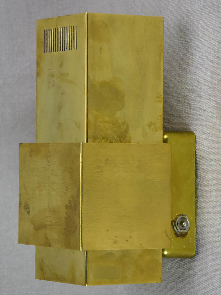 Pair of Høvik Lys vintage wall sconces - rectangular gold 9"