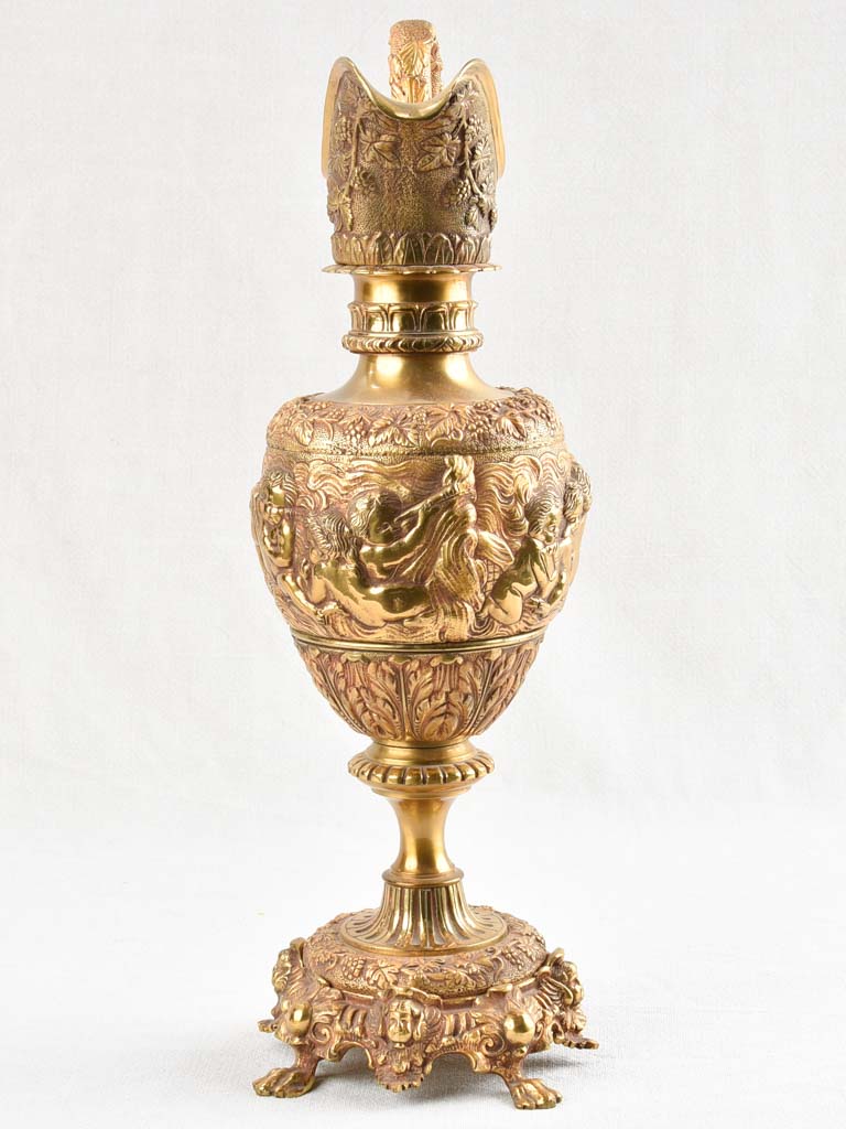 Antique gilt bronze pitcher 19¾"