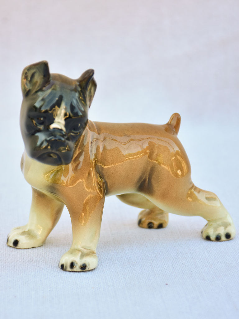 Small 1940's earthenware sculpture of a young boxer dog