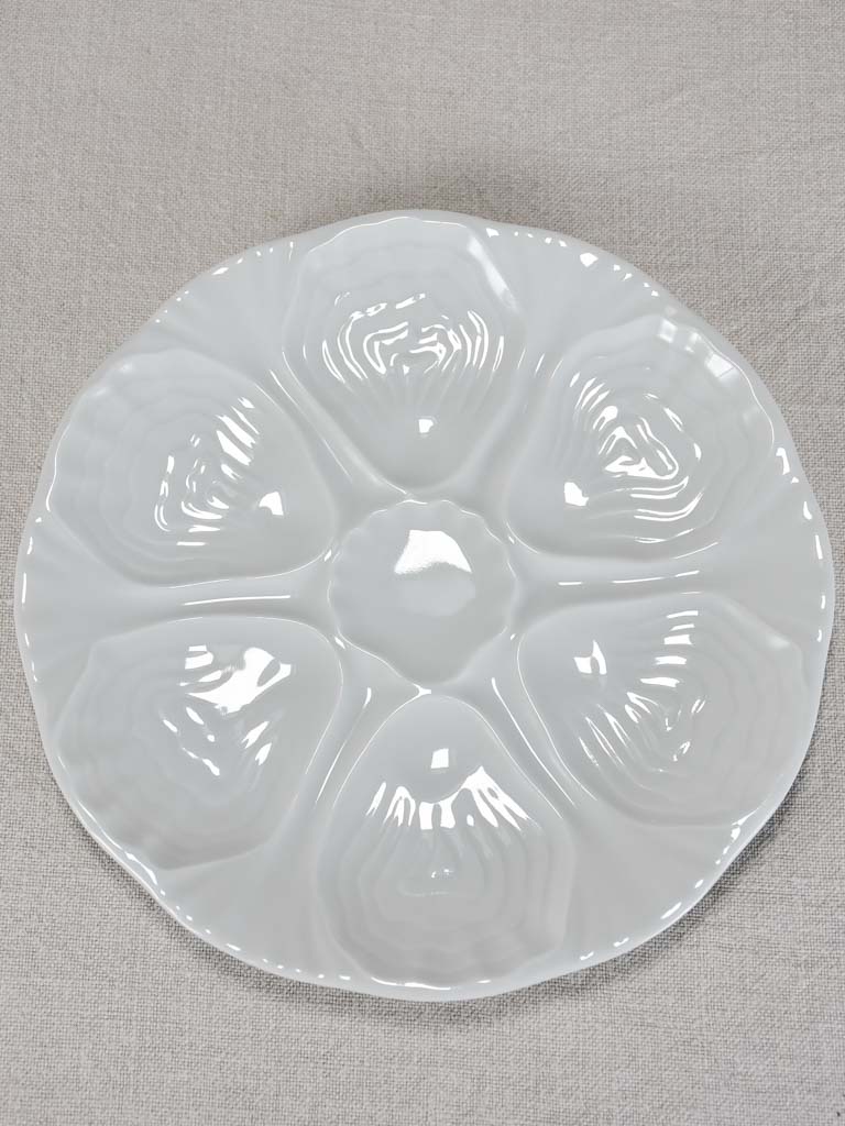 Set of six Limoges oyster plates - white 9½"