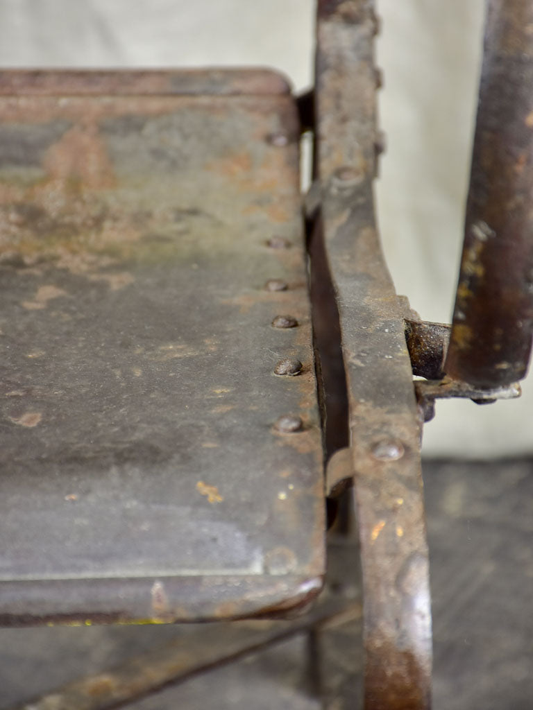 19th Century French metal armchair with riveted joints