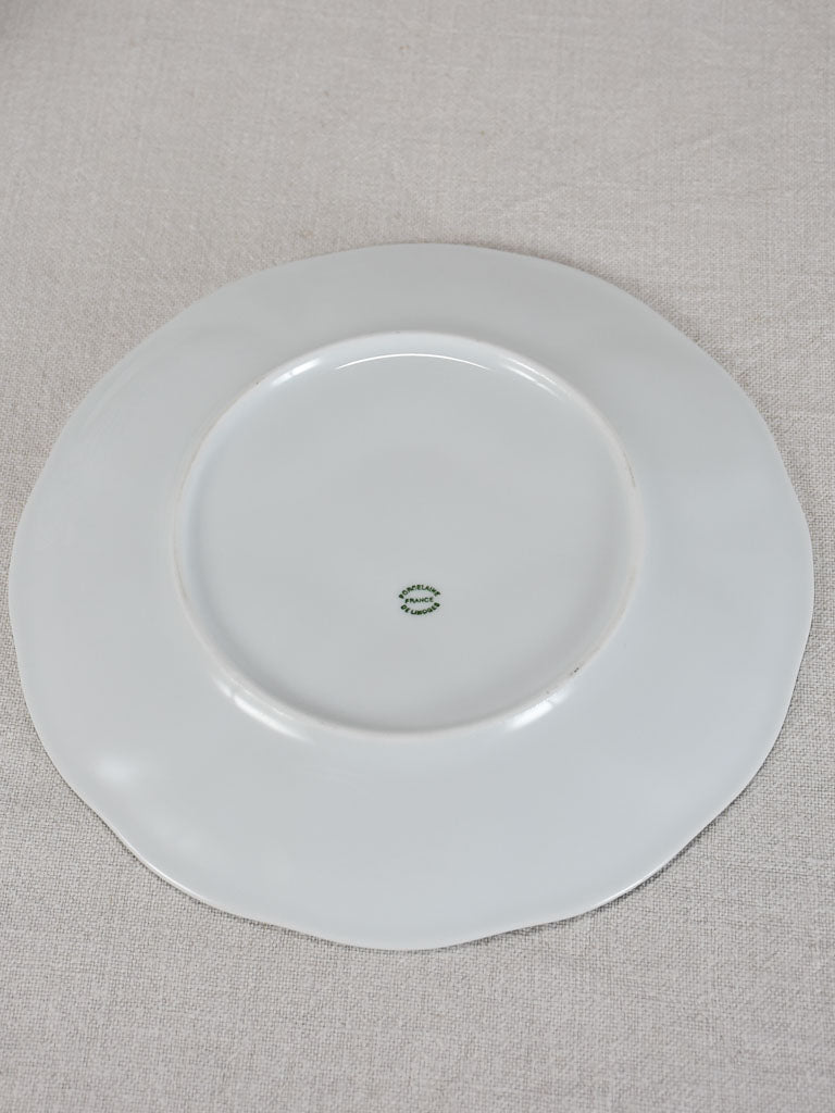 Set of six Limoges oyster plates - white 9½"