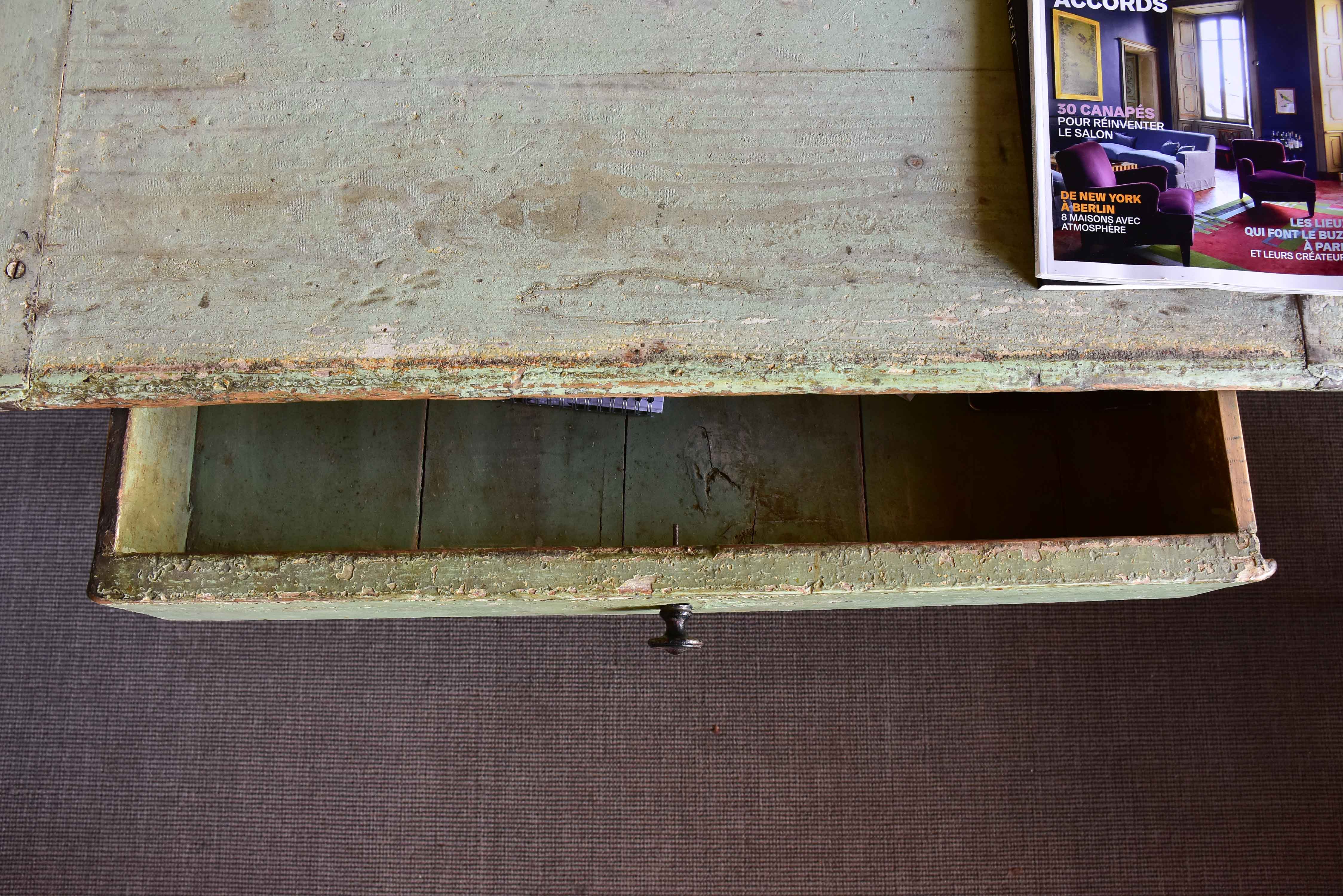 Rustic Italian square table from a servery