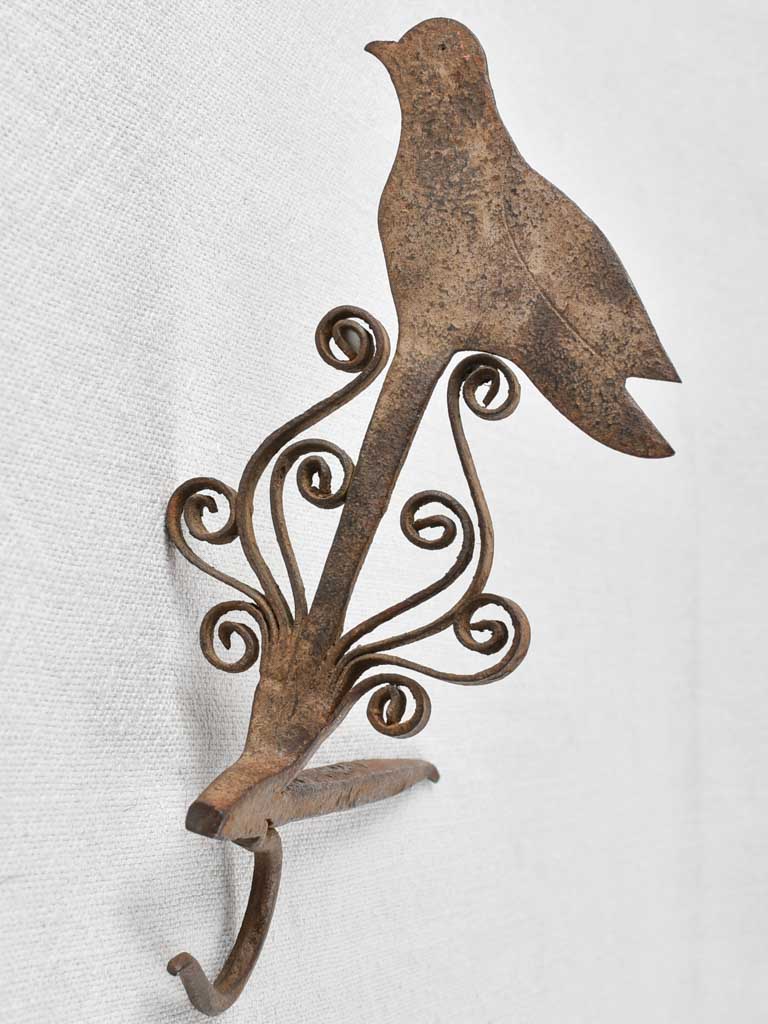 Bird and sanglier hooks - wrought iron 7"