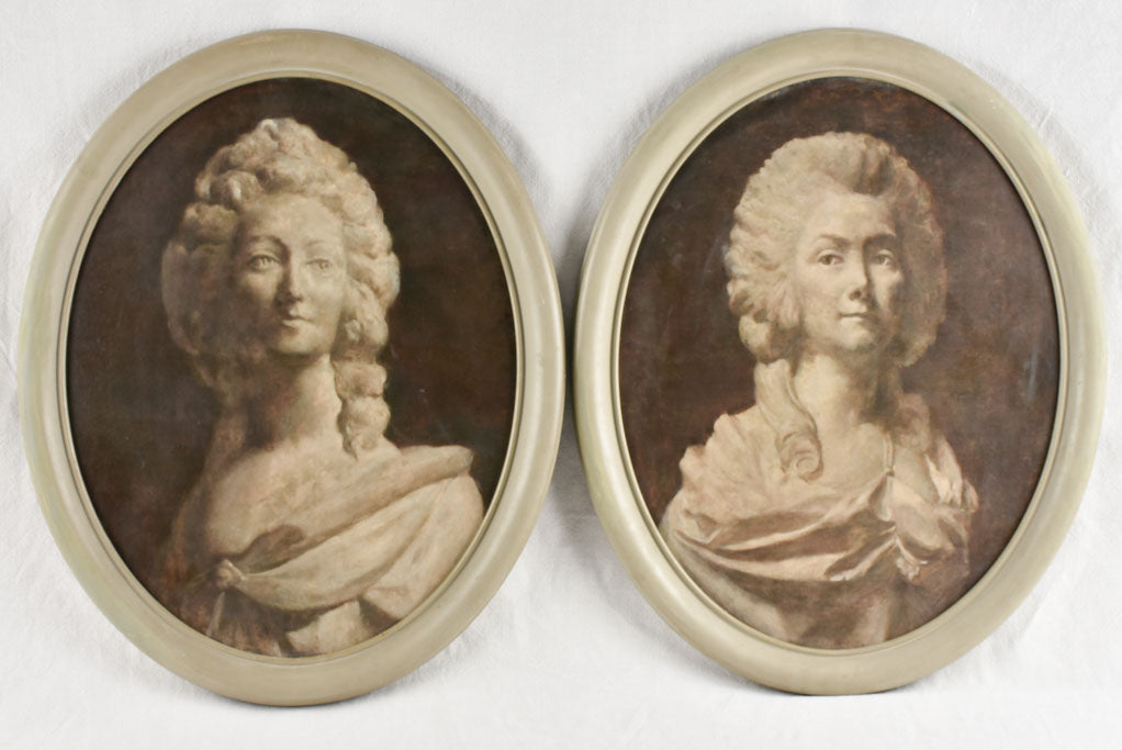 Pair of 19th century oval portraits 25½"