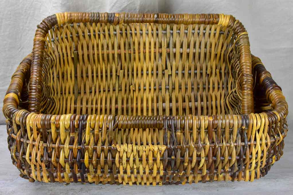 Two vintage French baskets from a boulangerie