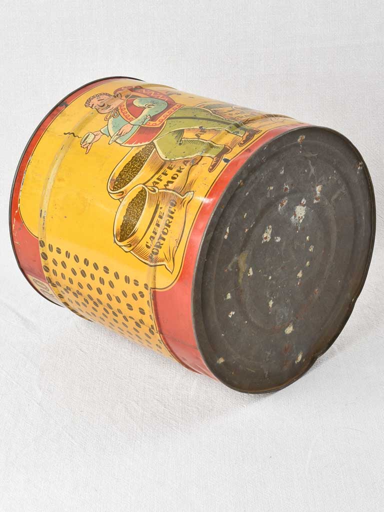 Large antique Italian coffee tin 11¾"