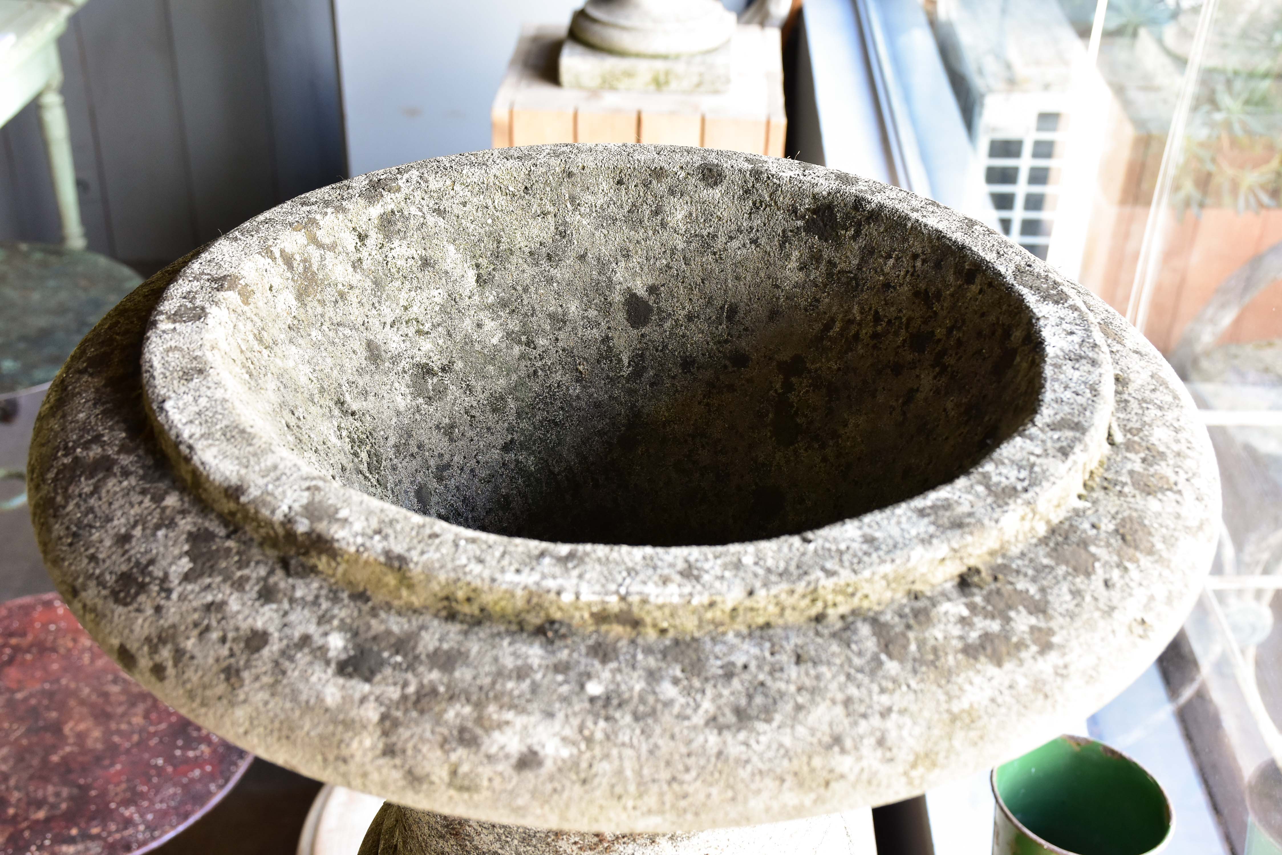 Pair of antique Italian stone garden urns