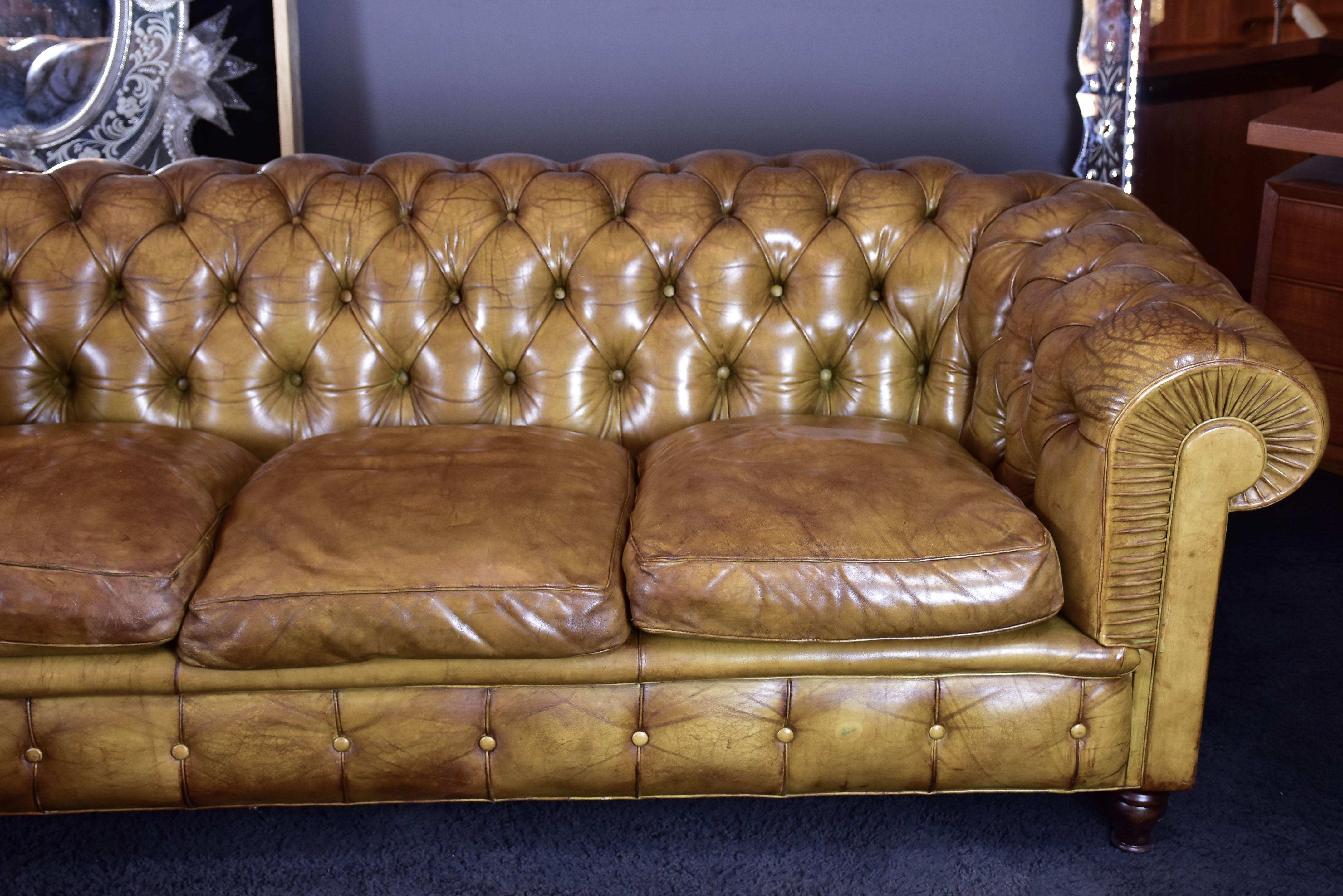 Vintage Italian Poltrona Frau Chesterfield sofa