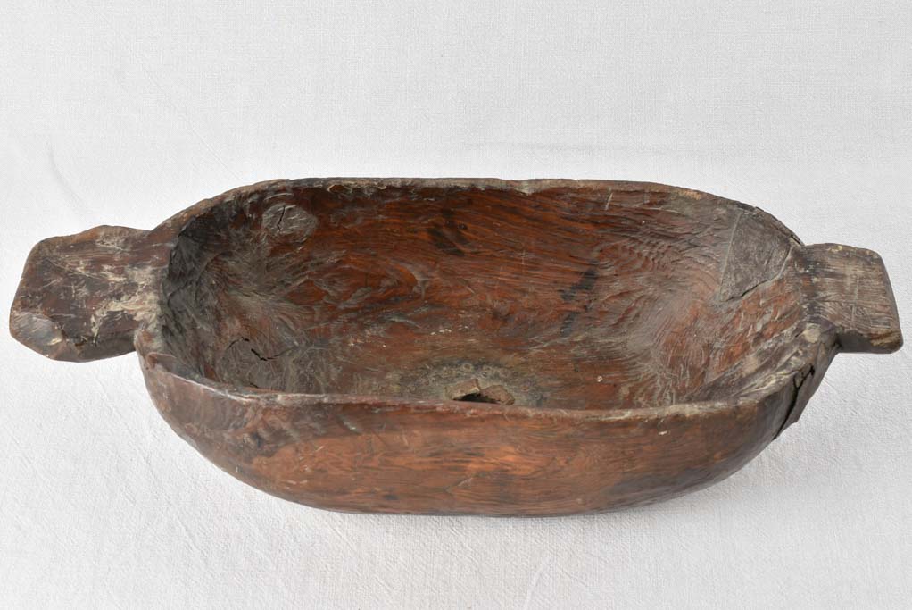 19th century primitive wooden bowl / cheese strainer