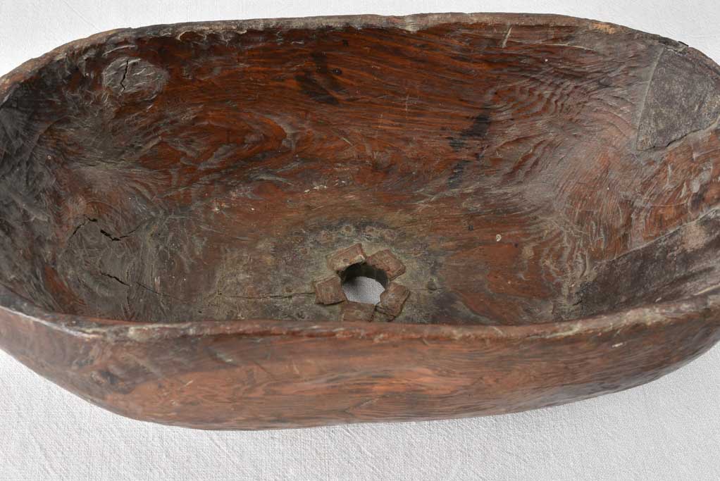 19th century primitive wooden bowl / cheese strainer