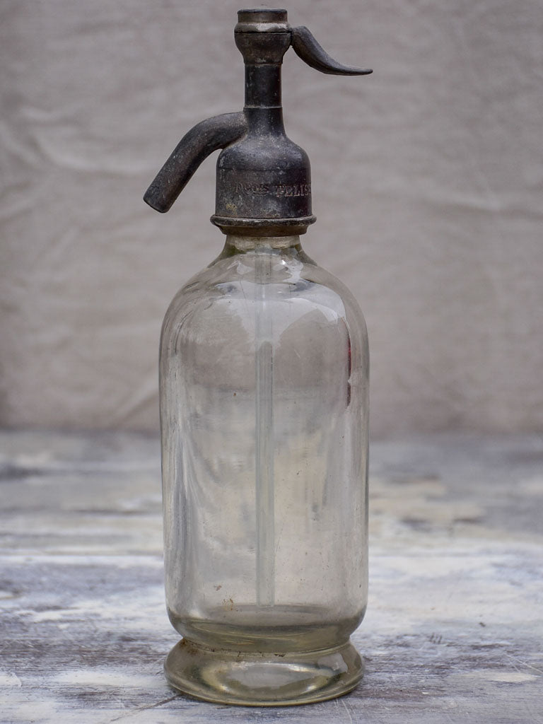 Half-size Seltzer bottle with clear glass