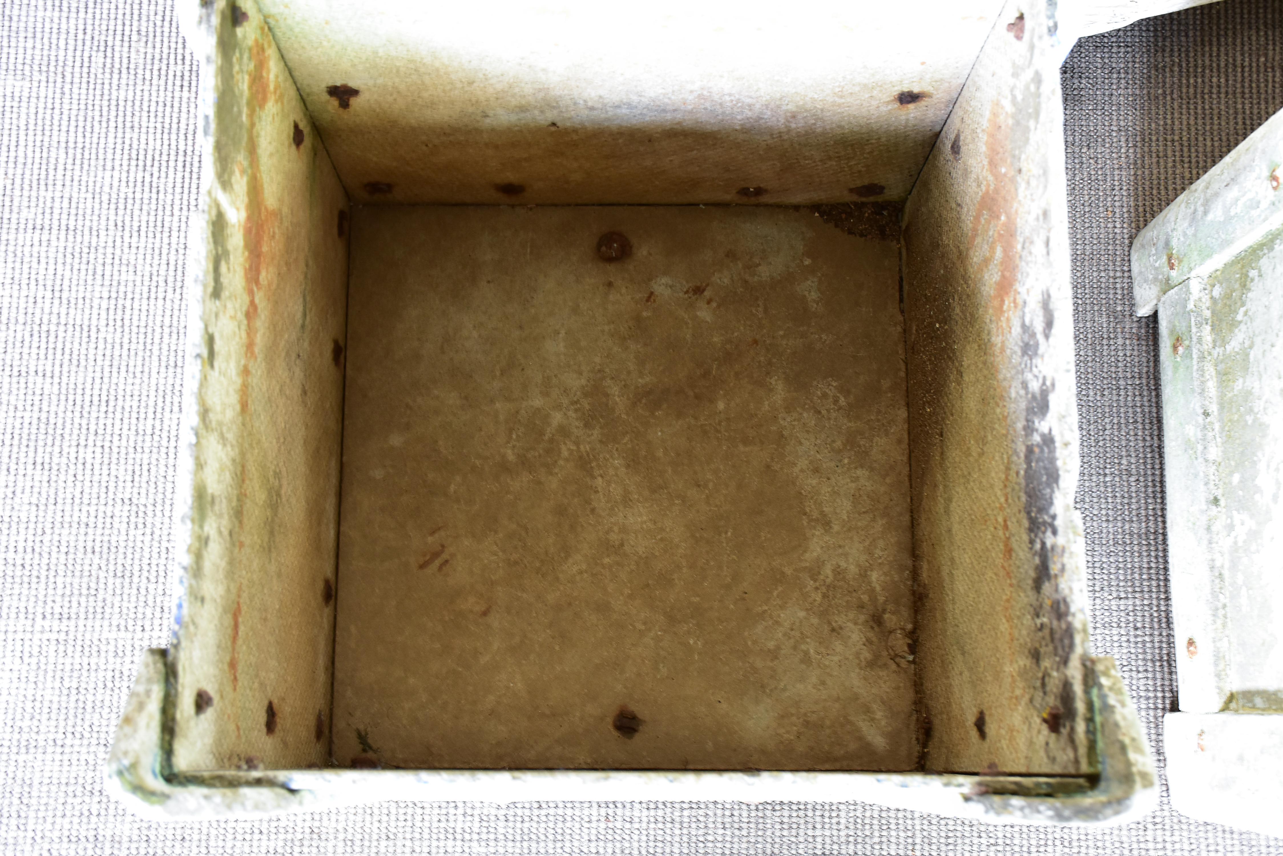 A pair of square vintage French garden planters