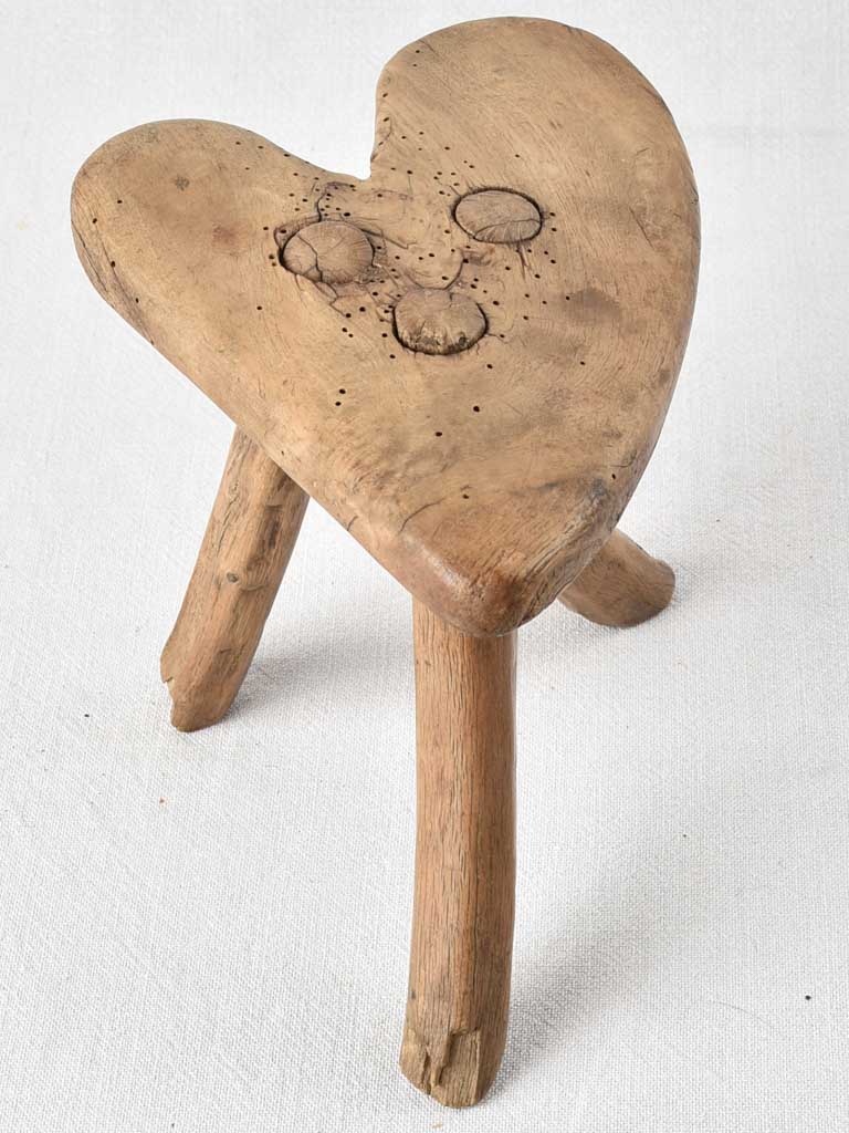 Miniature heart shaped stool 8¾" high