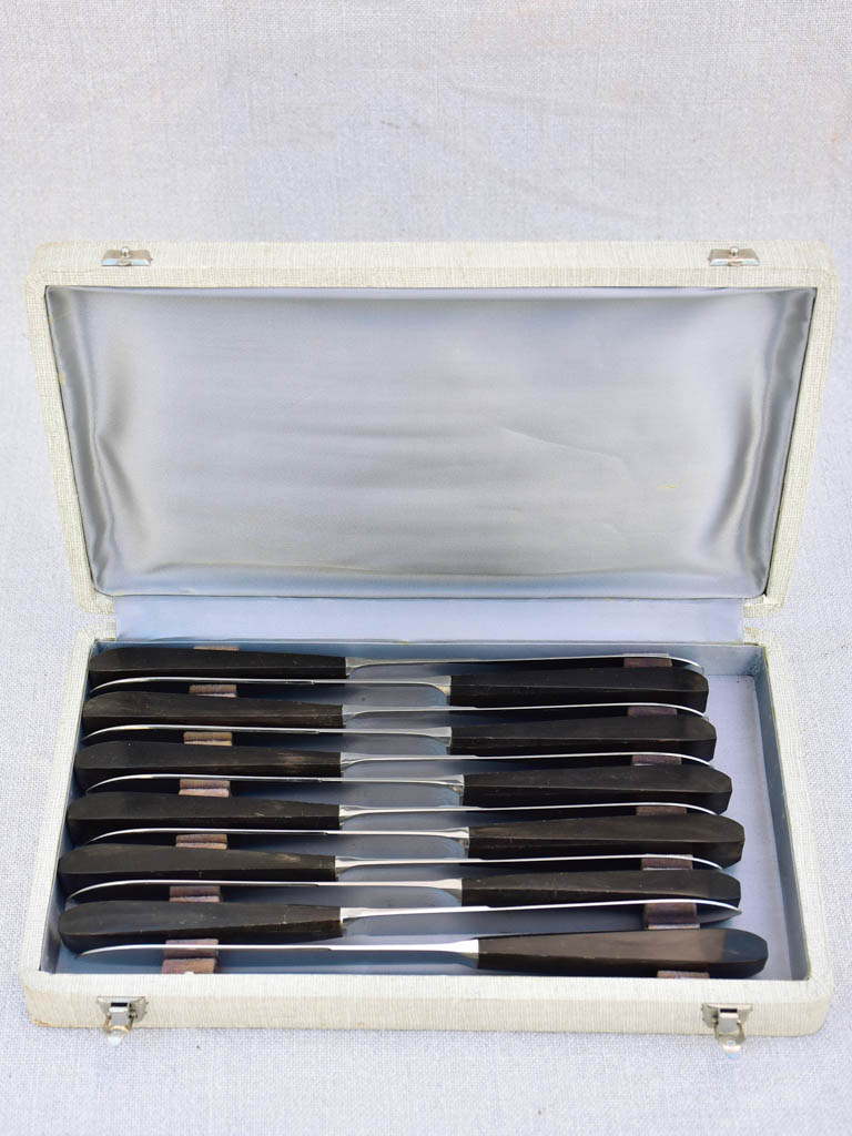 Set of 12 Art Deco knives - stainless steel with bone handles