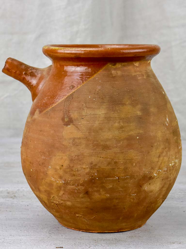 Antique French water pot with some brown glaze