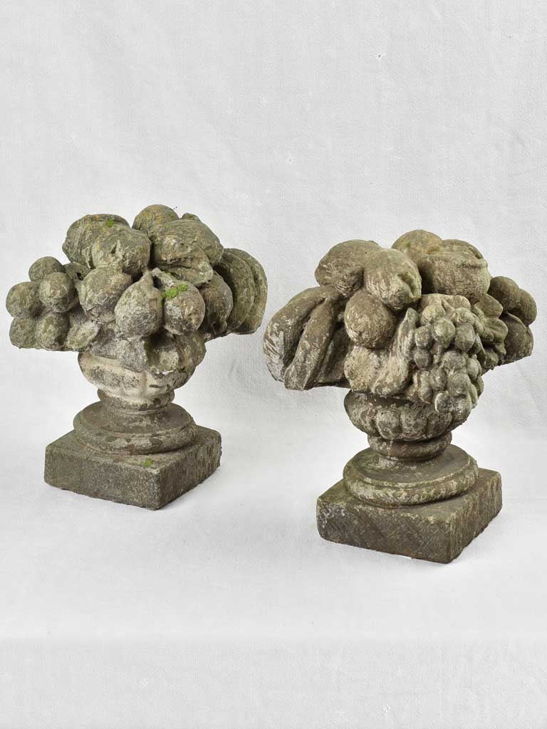 Classic reconstituted stone fruit basket finial