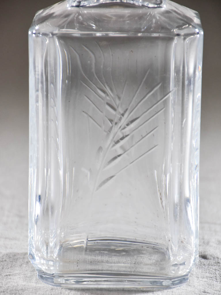 Vintage French whisky decanter with wheat motif