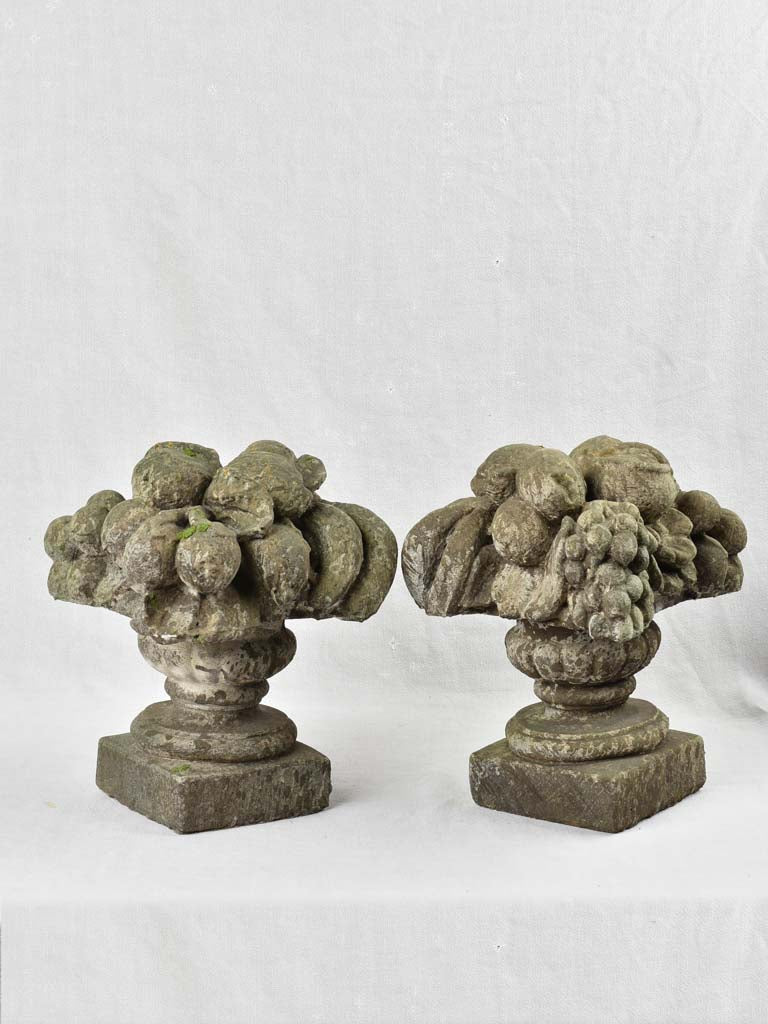 Antique fruit basket stone indoor display